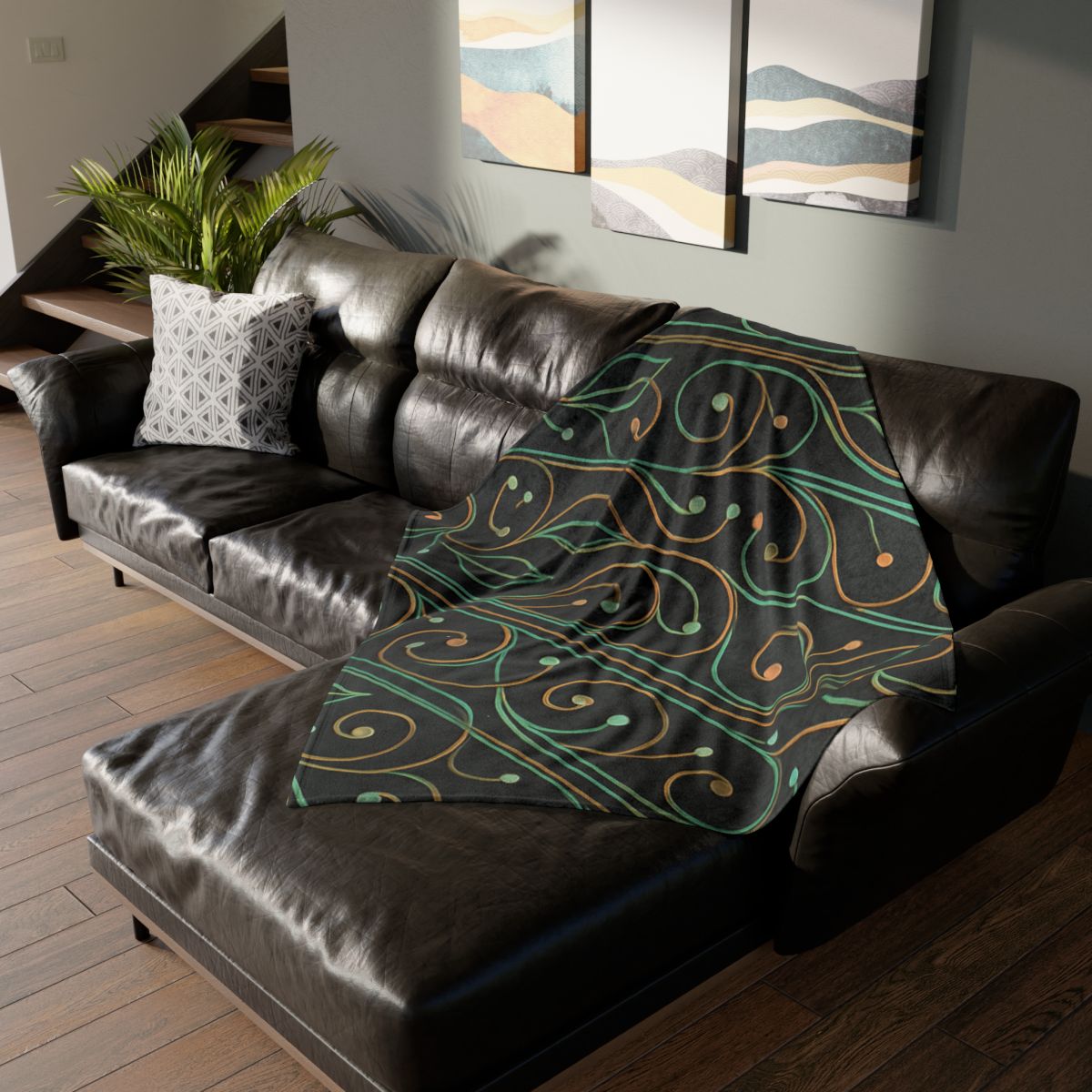 Vine Circuit Lattice soft fleece blankets