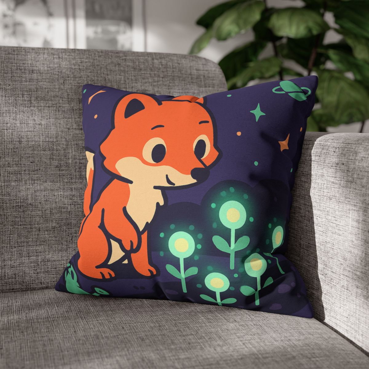 Galaxy Garden Fox personalized pillow covers