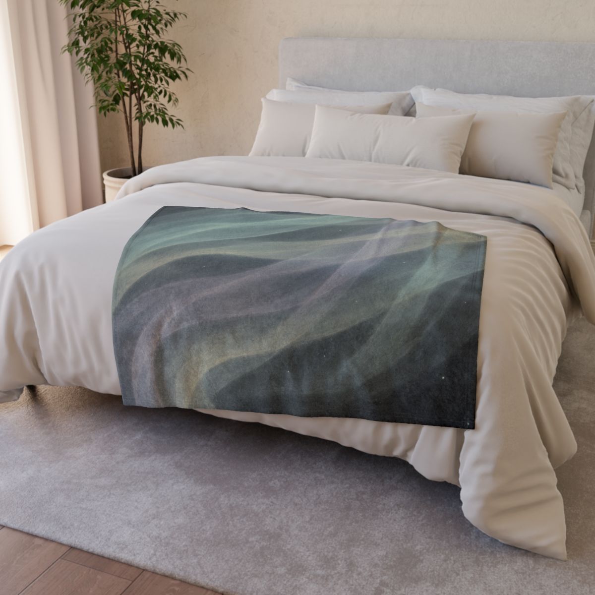 Auroral Cosmic Silk Currents trendy patterned blankets