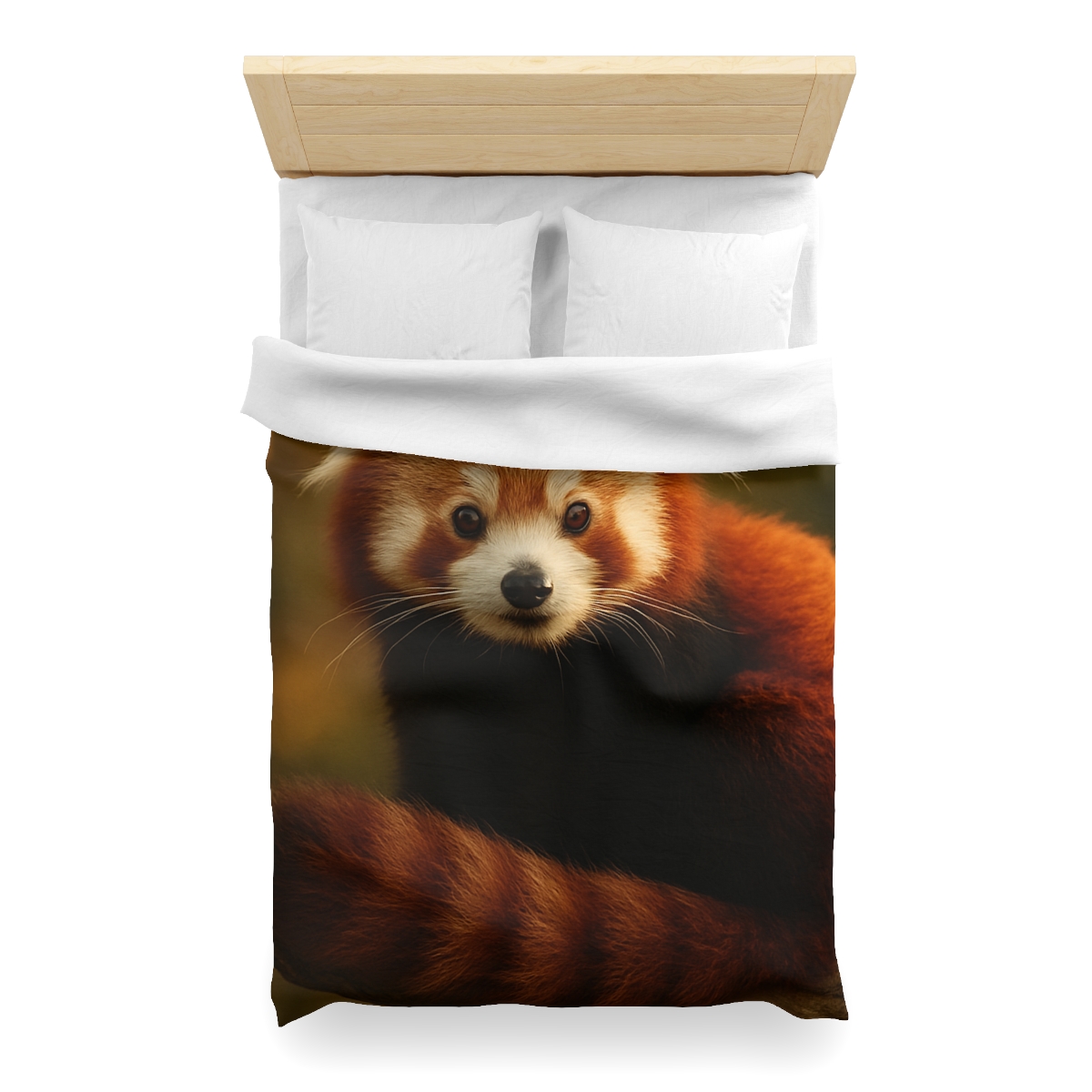 Crimson Whisper Red Panda personalized bedding duvets