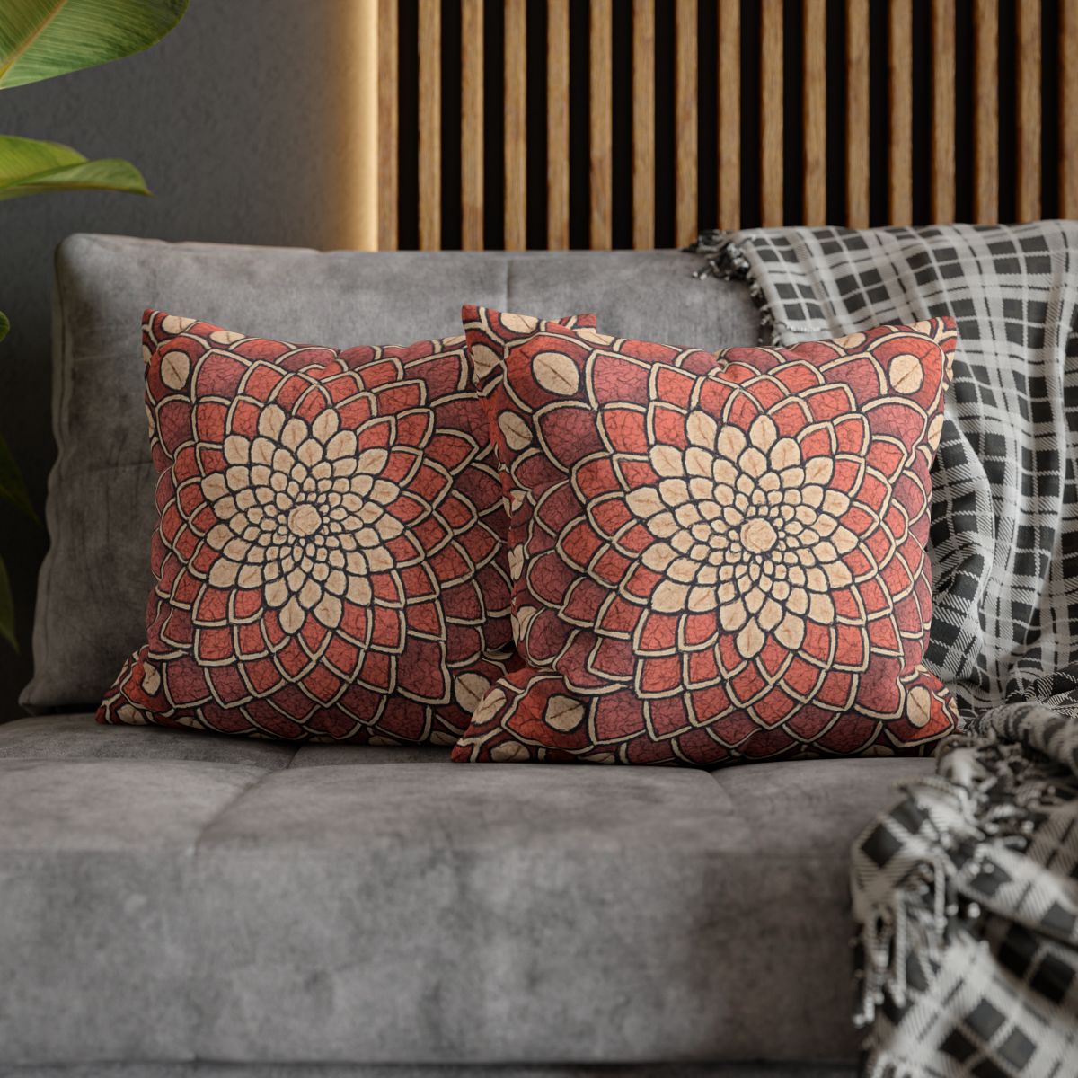 Bud Mosaic Fractal Bloom unique gift pillow cases