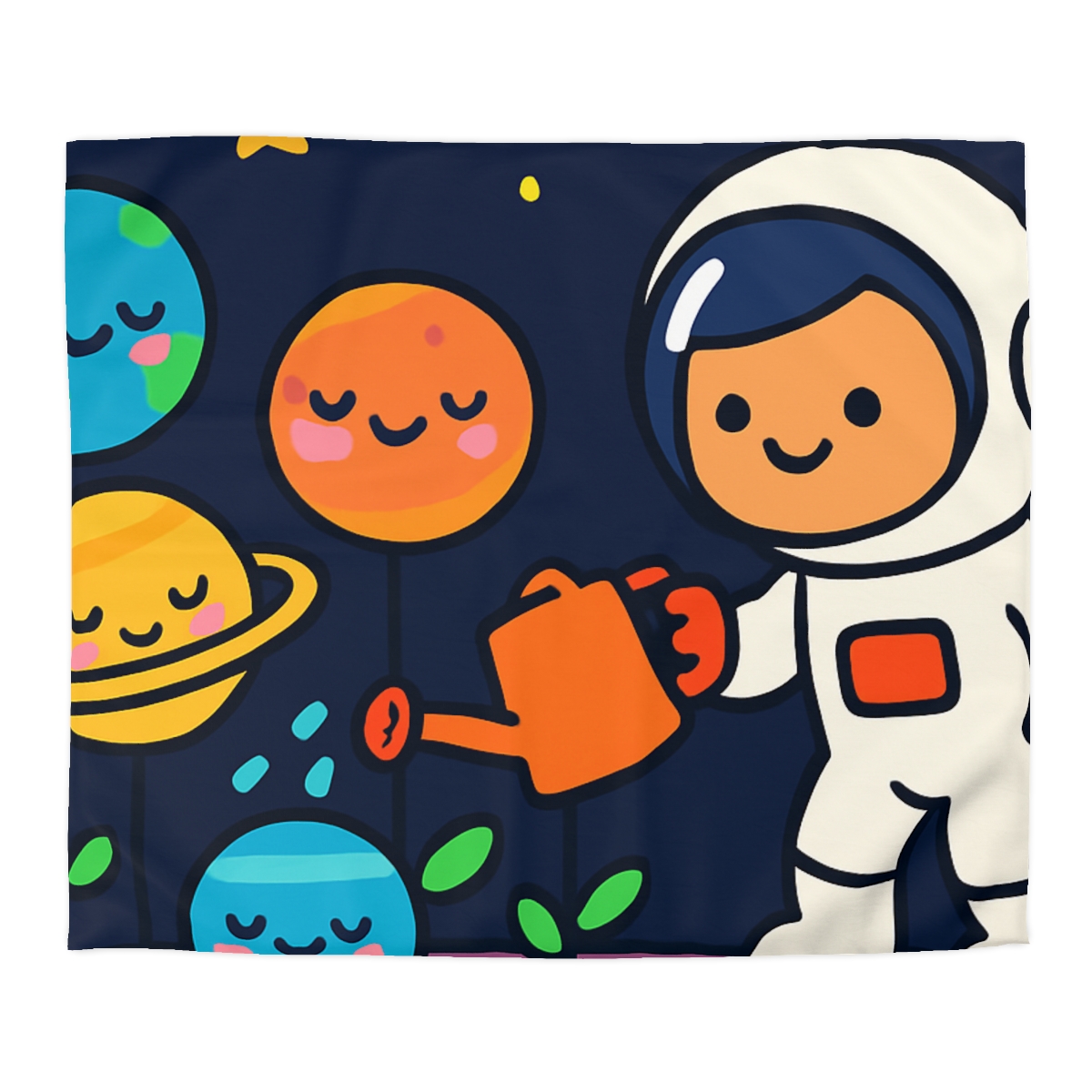 Galaxy Garden Of Friendly Planets unique patterned duvets