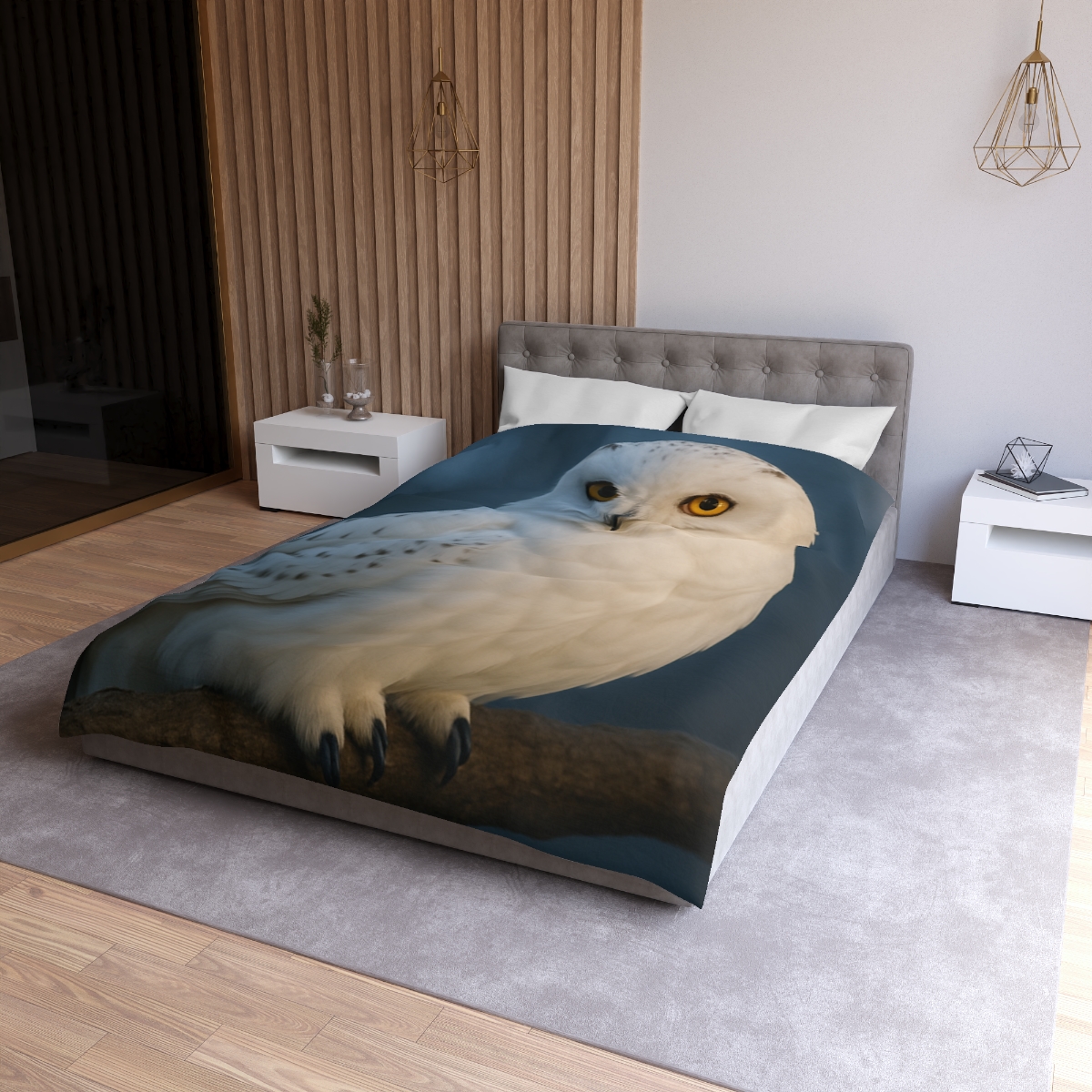 Twilight Watcher Snowy Owl warm winter duvets