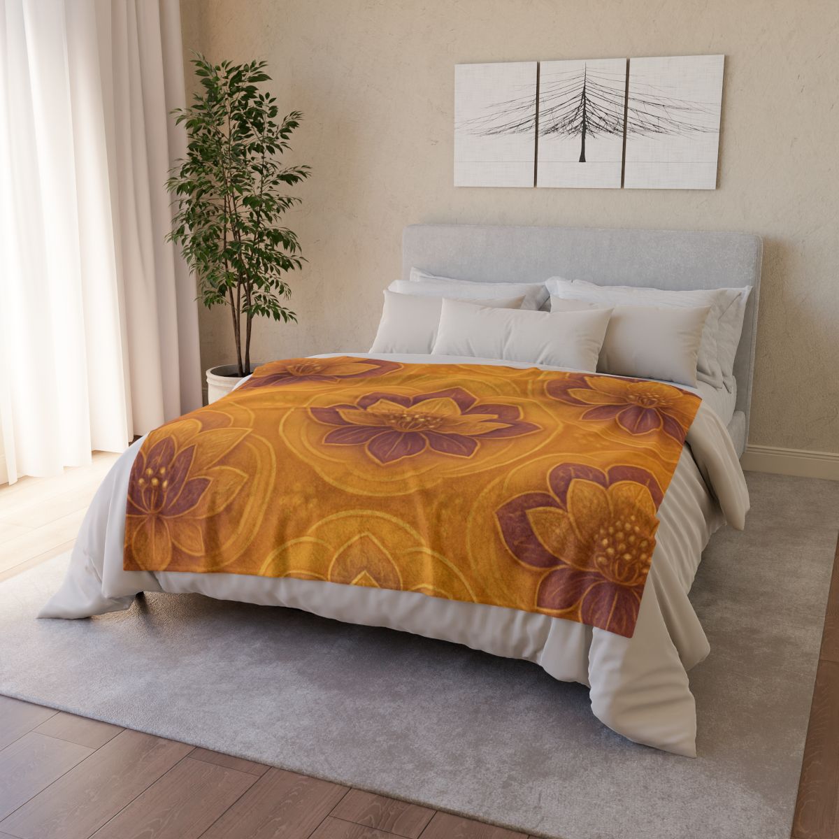 Auric Blossom Halo trendy patterned blankets