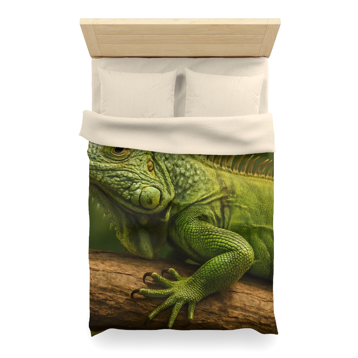 Verdant Stillness Green Iguana personalized bedding duvets