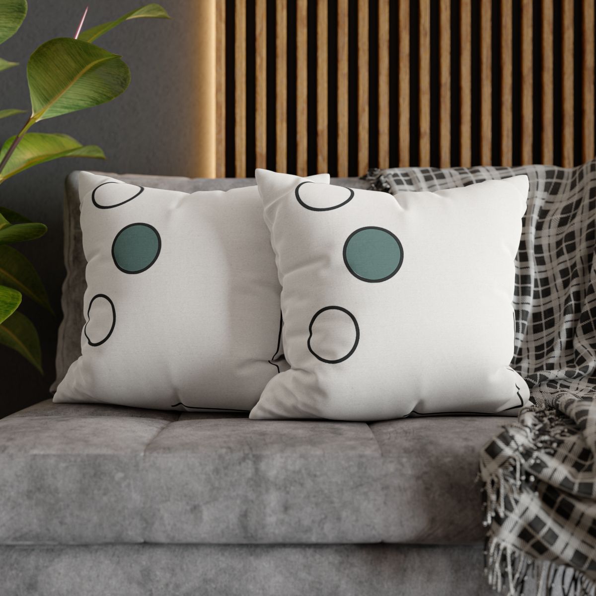 Triad Circles With Corner Frame Pause unique gift pillow cases