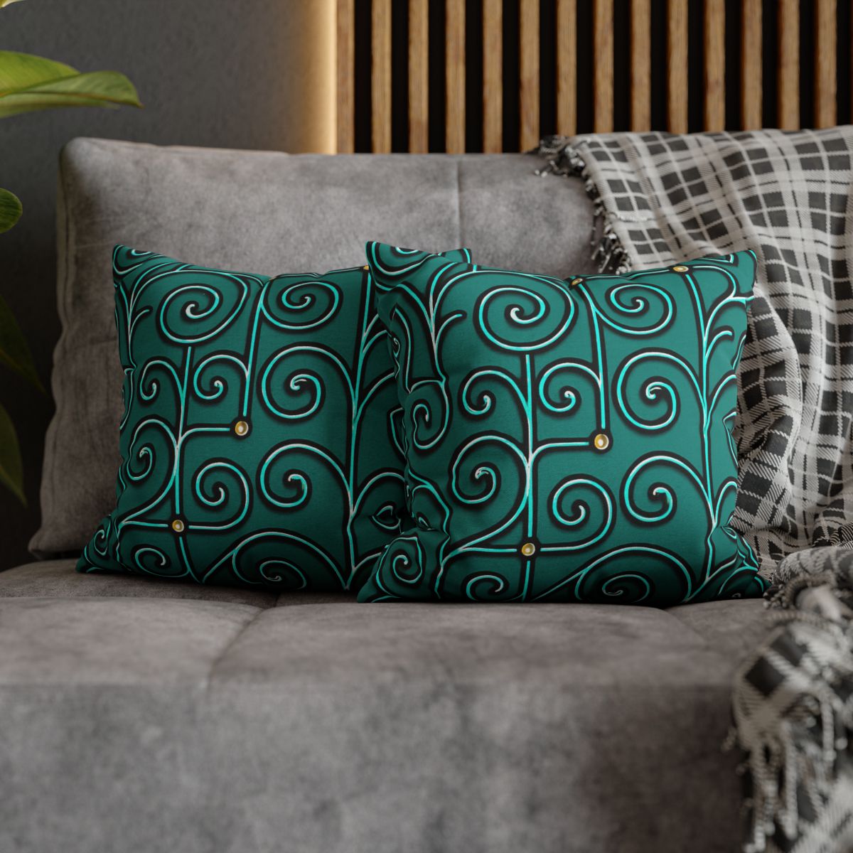 Tendril Circuit Lattice personalized pillow covers