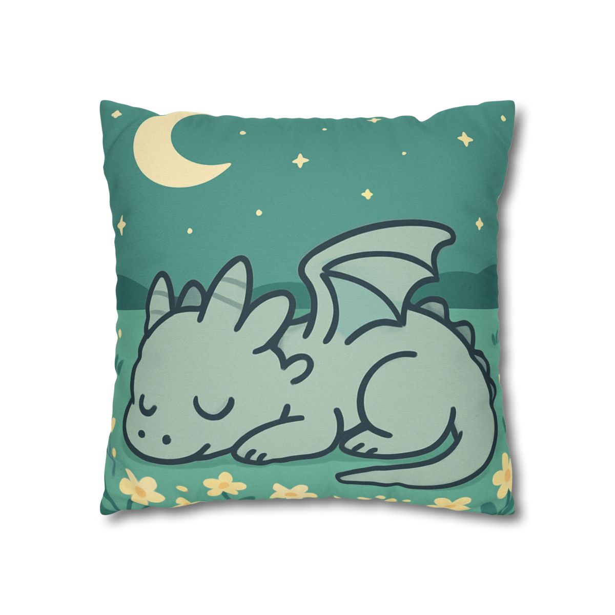 Moonlight Meadow Dragon designer print pillow cases