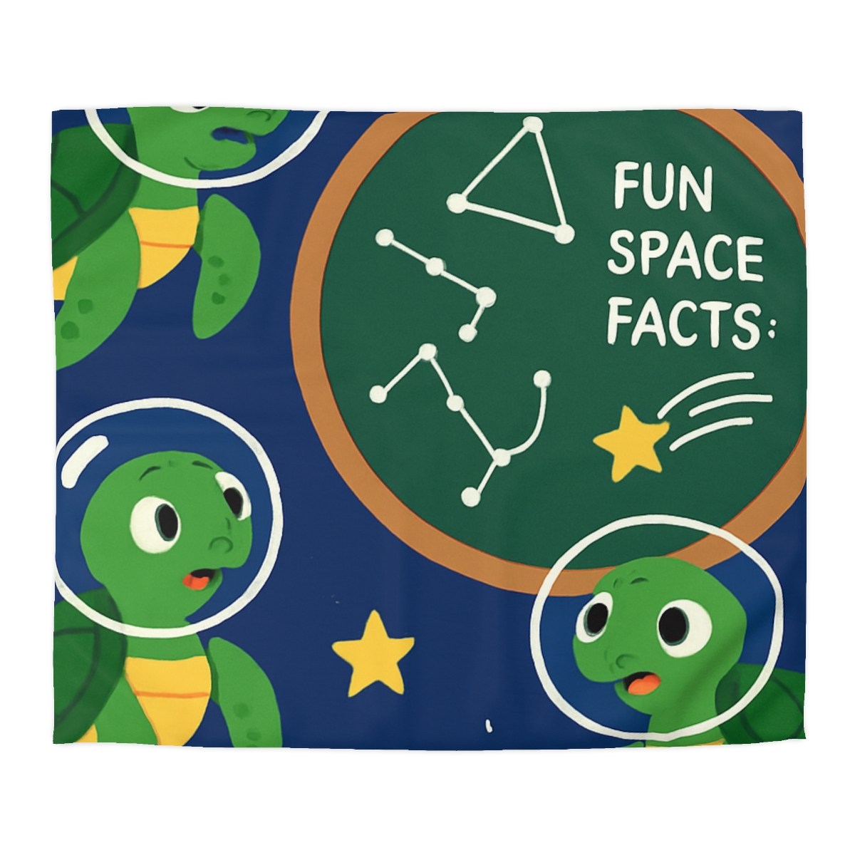 Space School Of Curious Sea Turtles soft comforter duvets