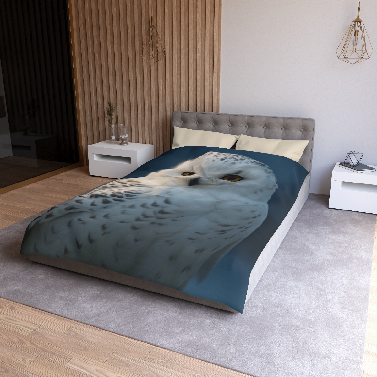 Midnight Watch Snowy Owl personalized bedding duvets