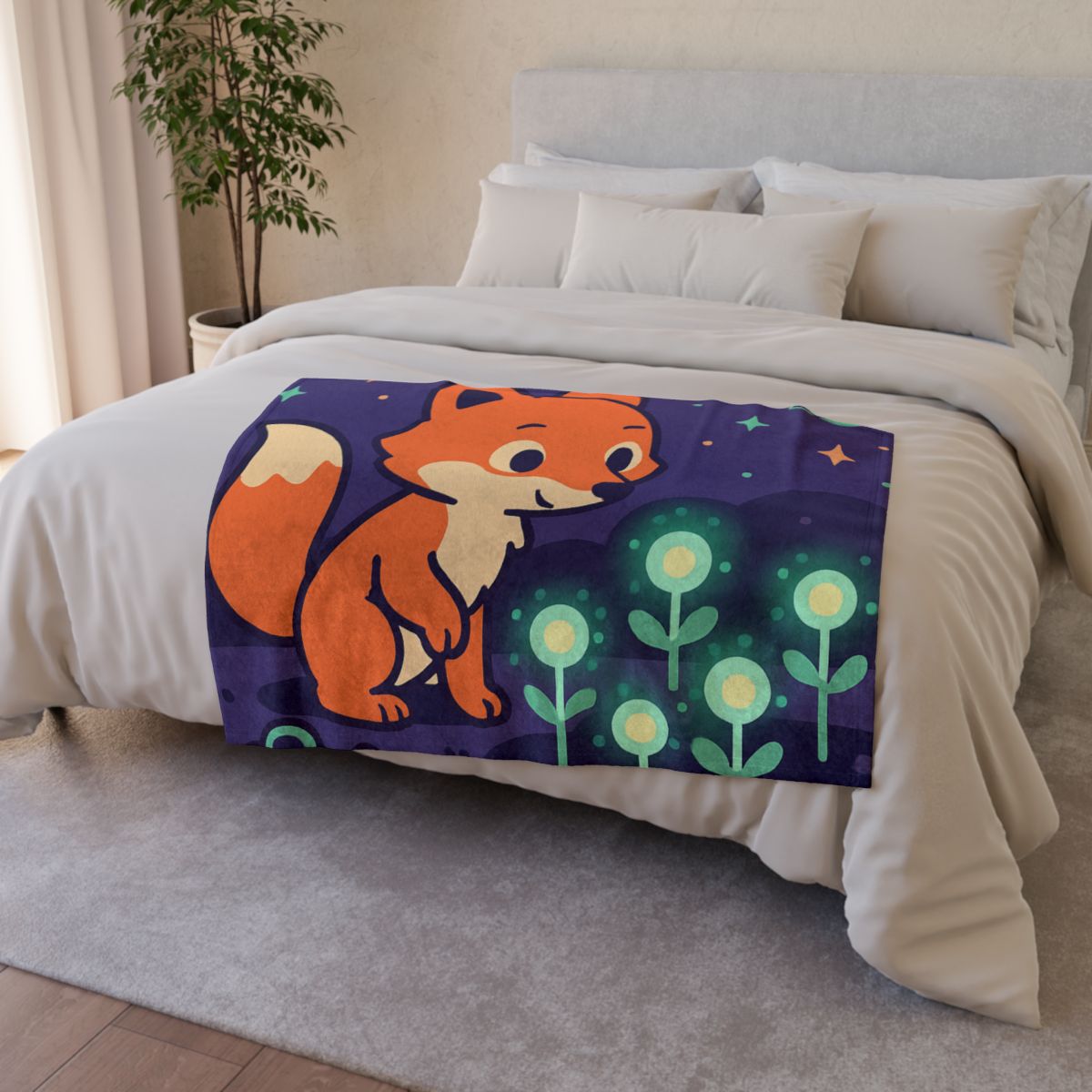 Galaxy Garden Fox decorative home blankets