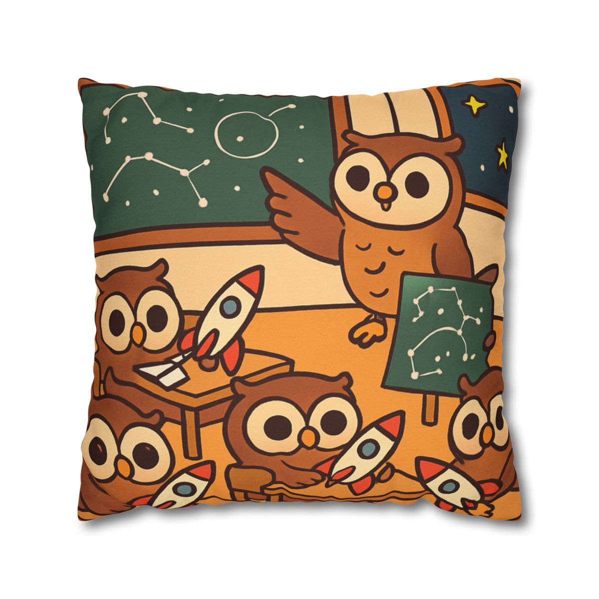 Rocket School Of Owls designer print pillow cases