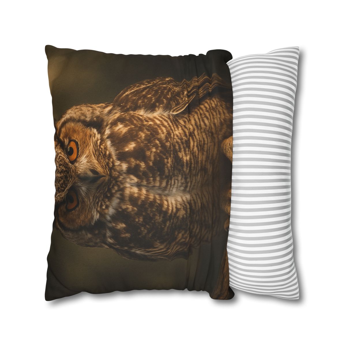 Nebula Gaze Great Horned Owl designer print pillow cases