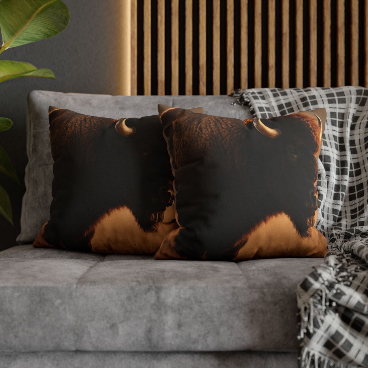 Prairie Thunder Bison soft cotton pillow cases