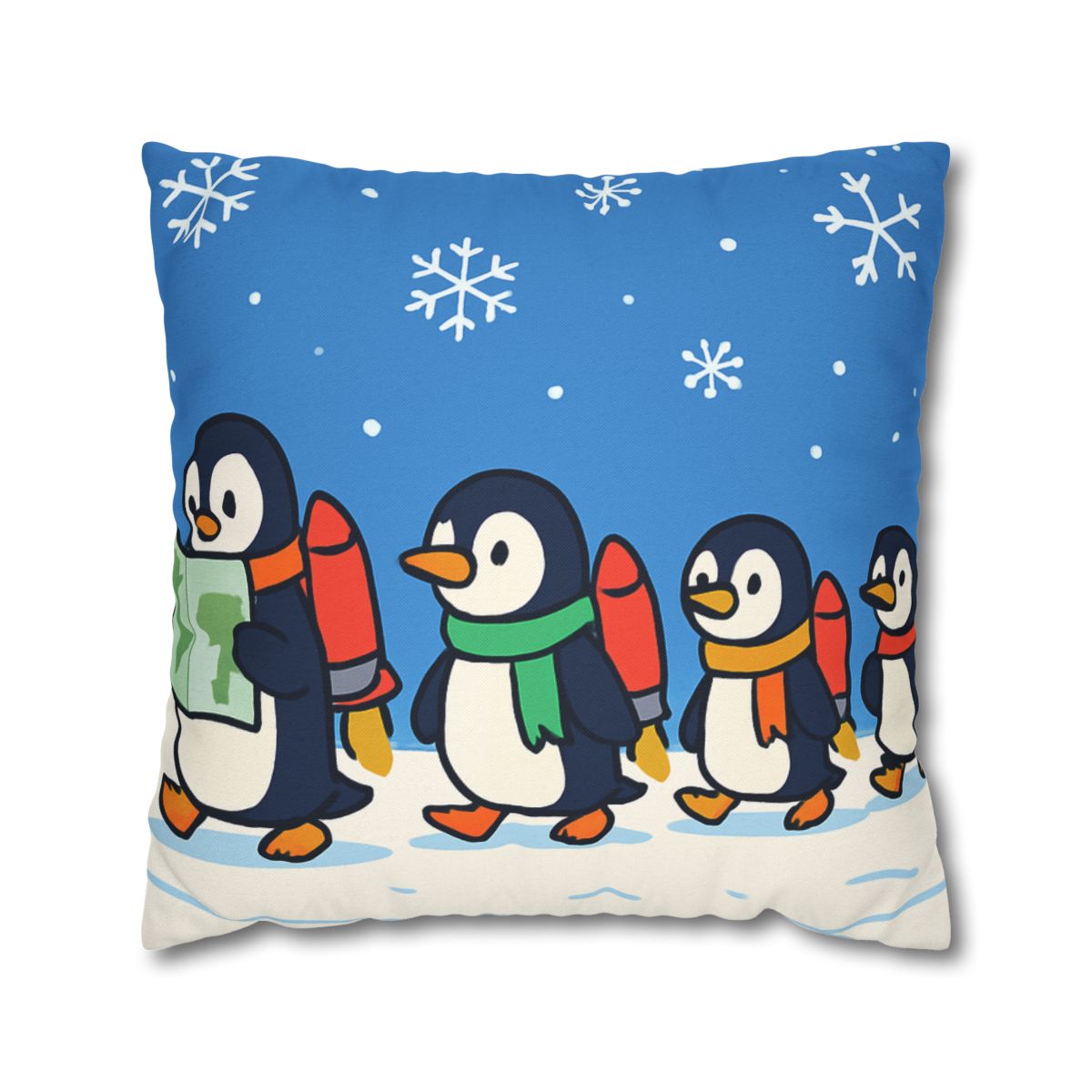 Rocket Penguin Parade unique gift pillow cases