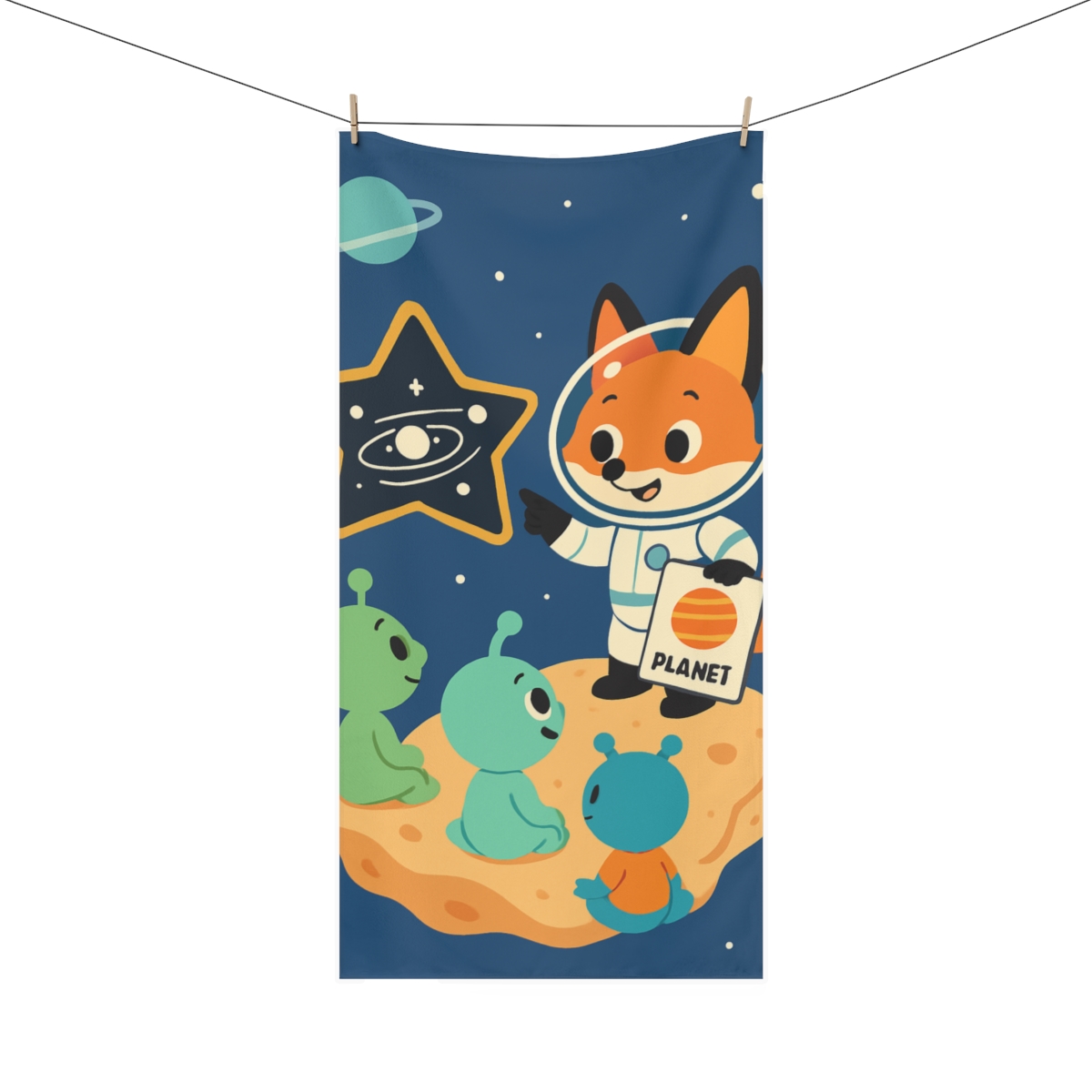 Comet Classroom With Astro Fox decorative home towels
