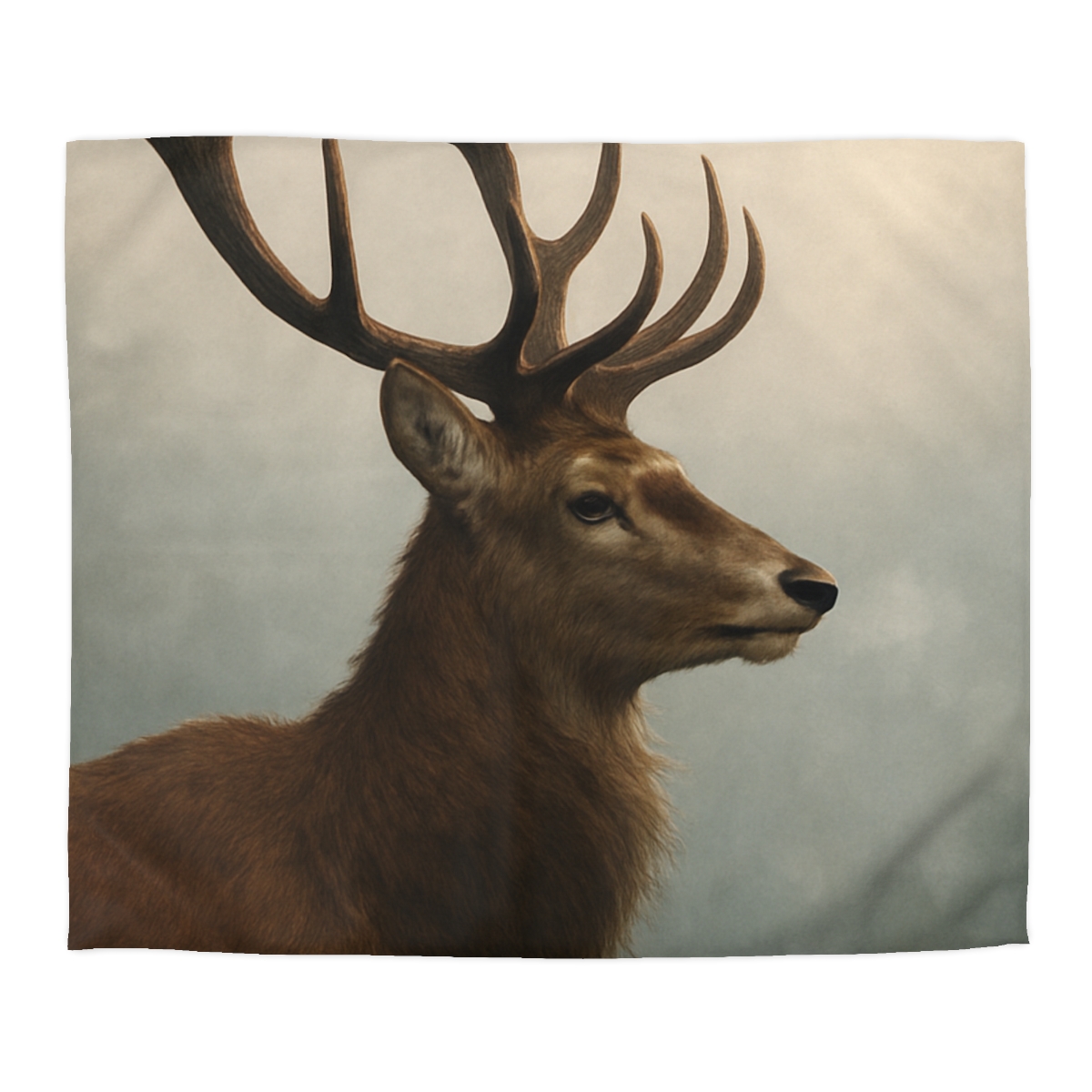 Morning Mist Red Deer Stag designer printed duvets