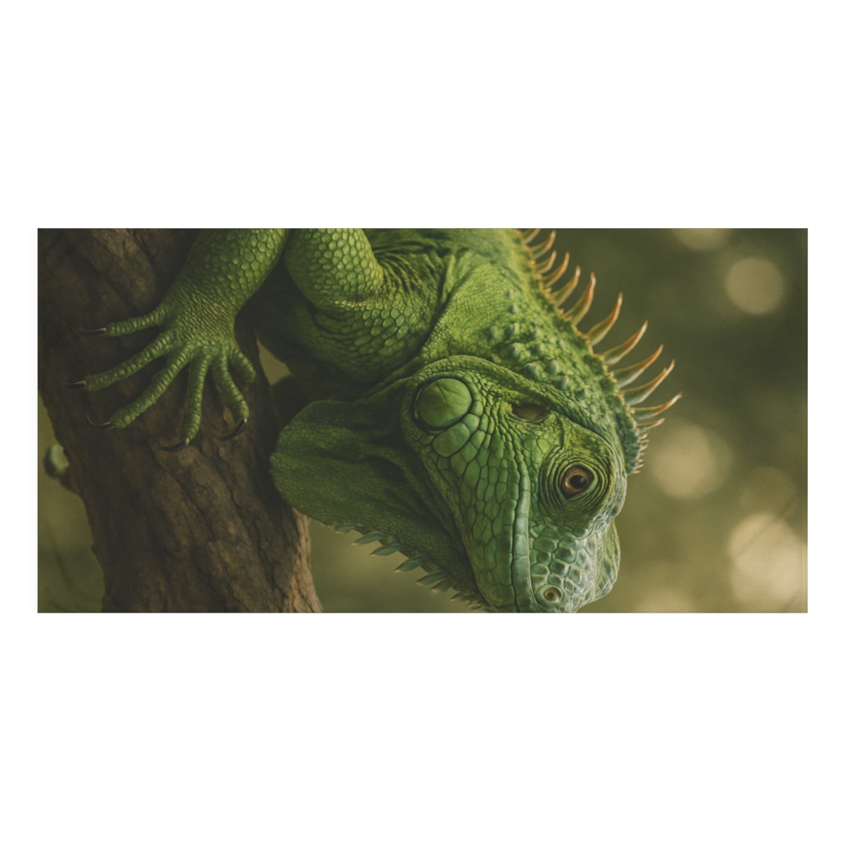 Sunlit Stillness Green Iguana trendy hand towels