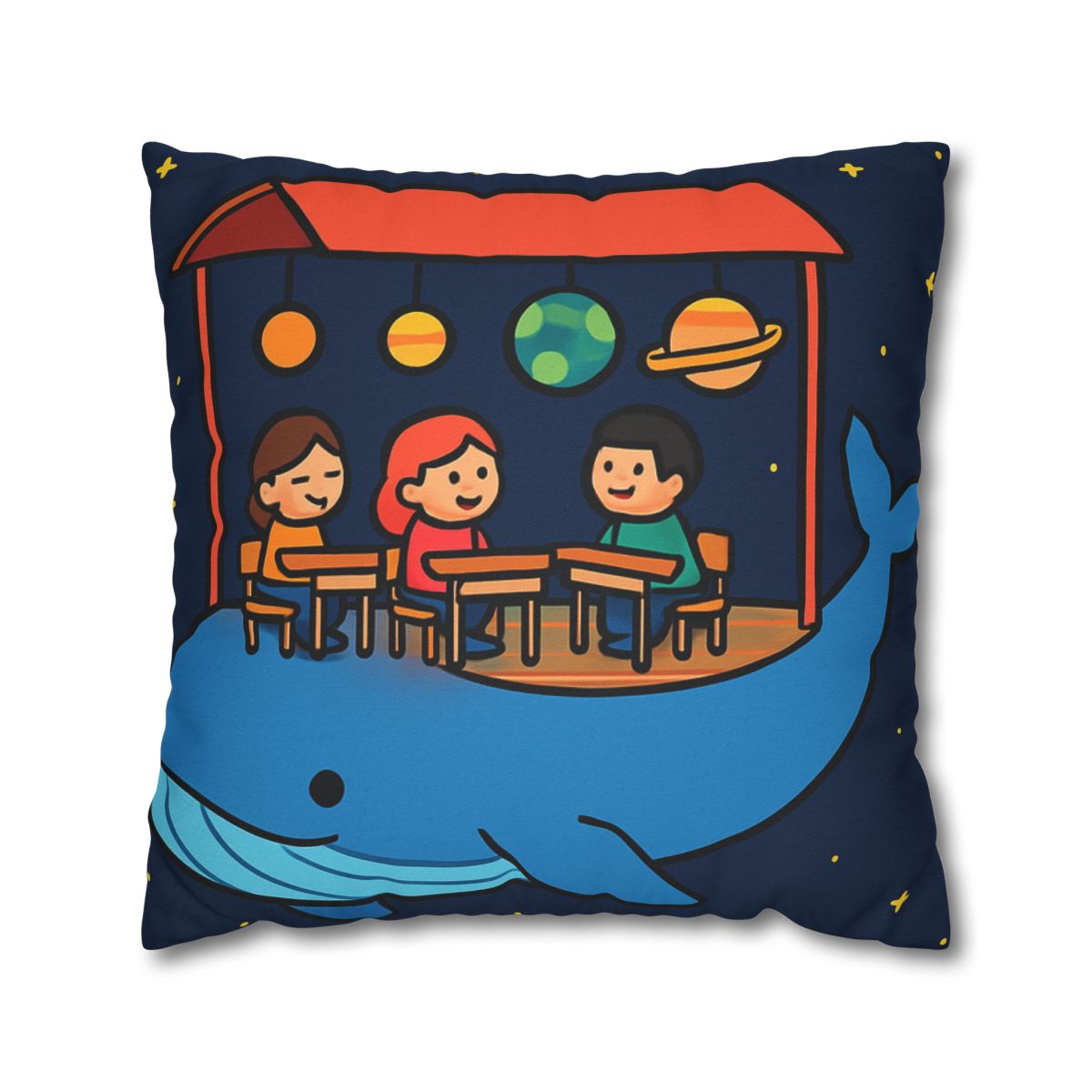 Cosmic Whale Classroom personalized pillow covers