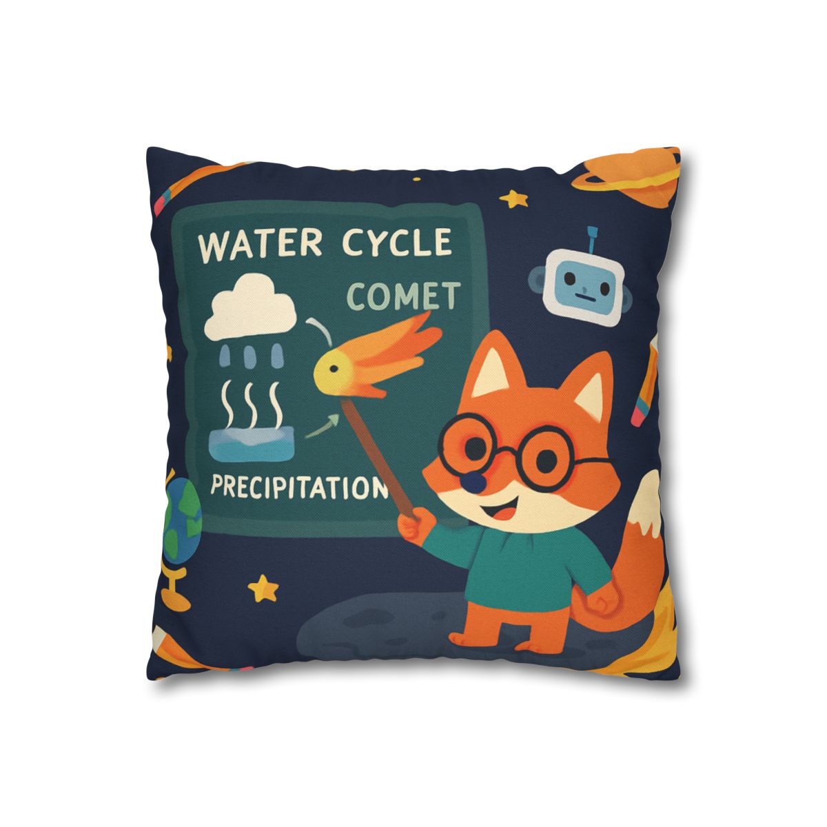 Comet Classroom With Professor Fox soft cotton pillow cases