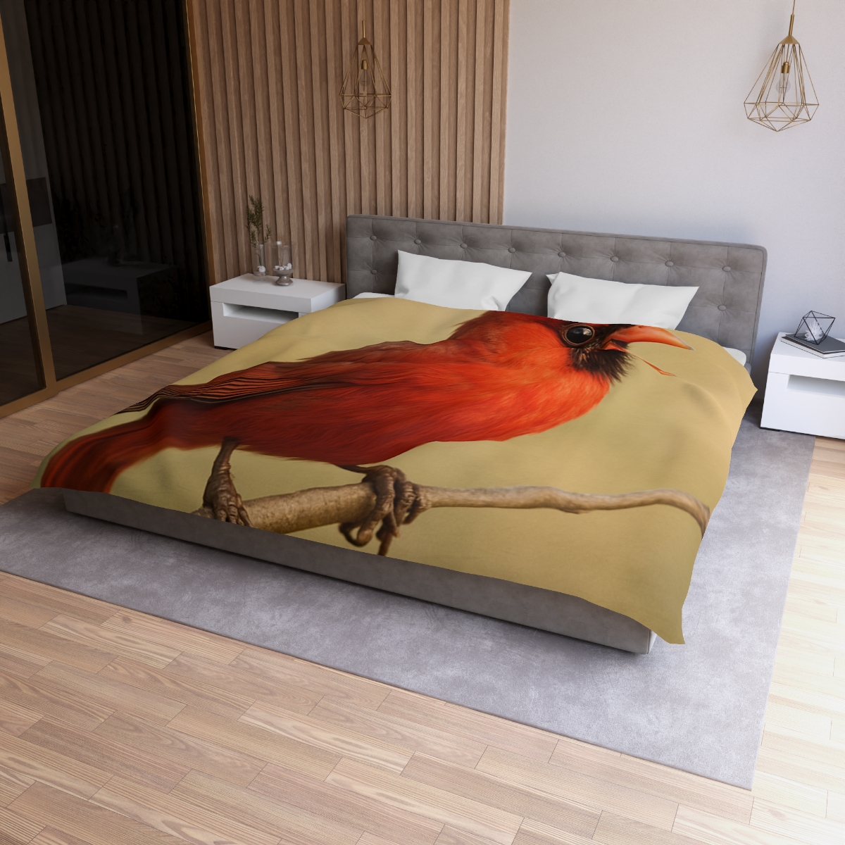 Crimson Hymn Cardinal designer printed duvets