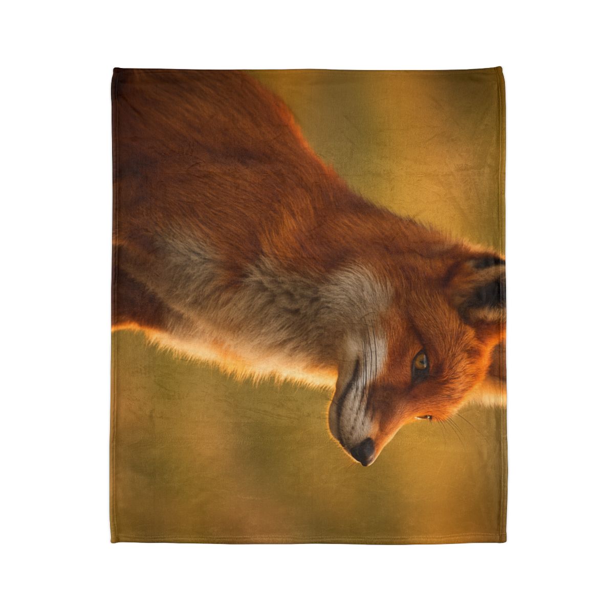 Crimson Whisper Red Fox personalized cozy blankets