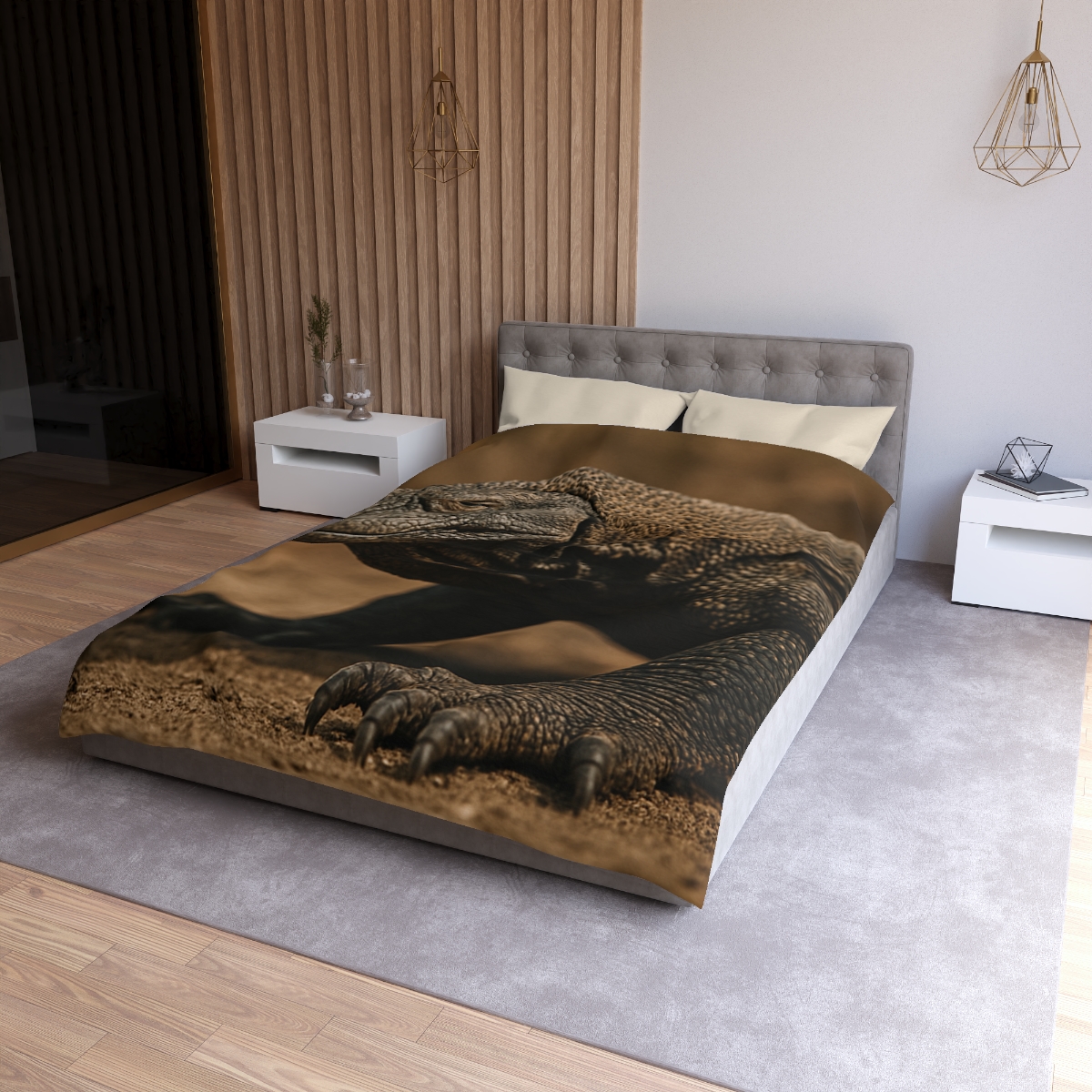 Ancient Sentinel Komodo Dragon personalized bedding duvets