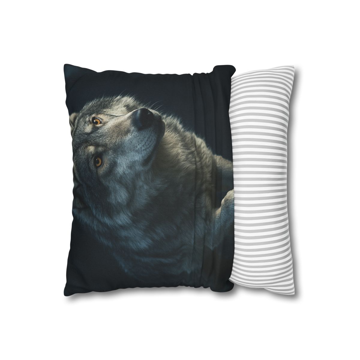 Moonlit Pause Gray Wolf personalized pillow covers