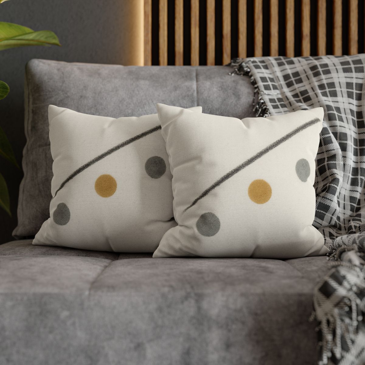 Diagonal Line And Triple Circles designer print pillow cases