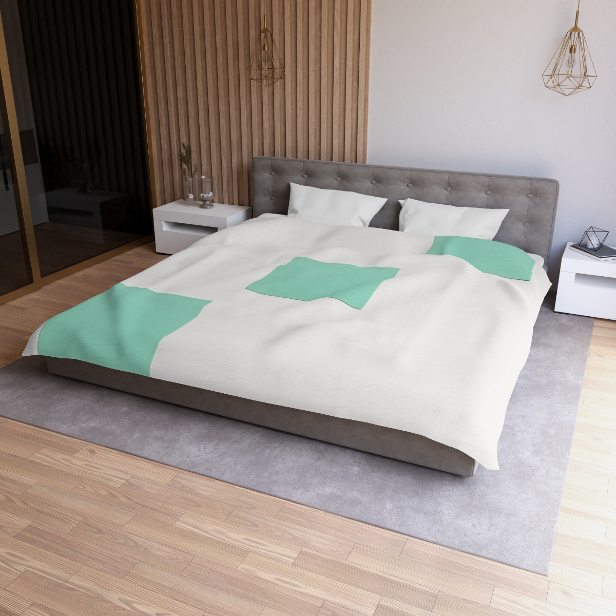 Offset Square Ladder Motif warm winter duvets