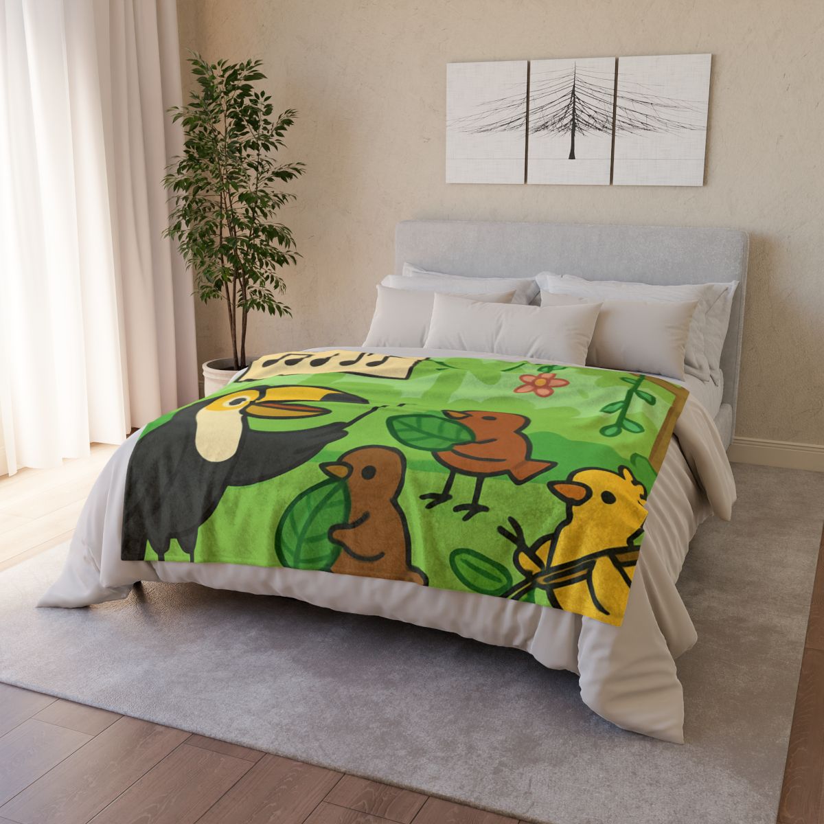 Rainforest Orchestra Of Birds personalized cozy blankets