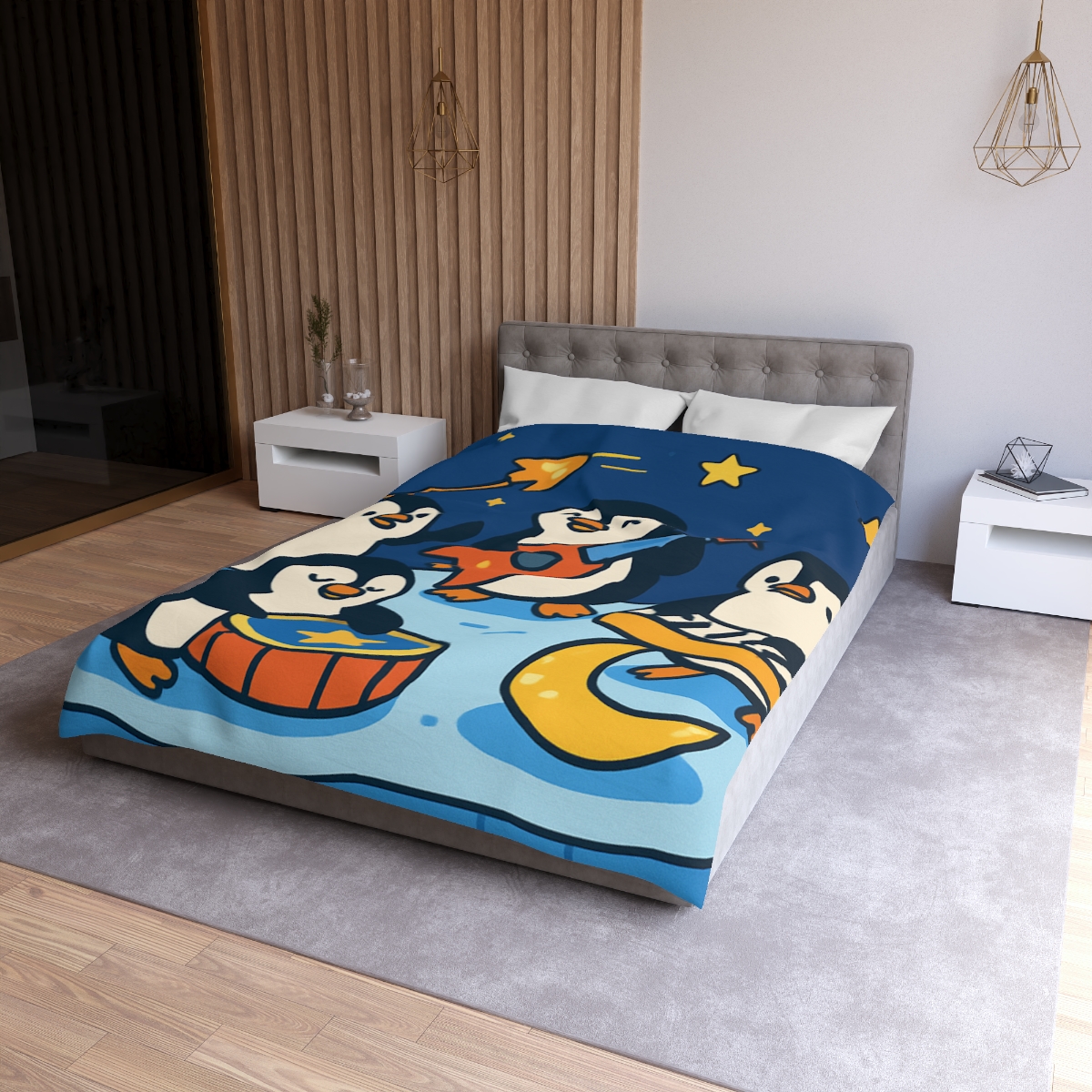 Starlight Symphony Penguin Band unique patterned duvets