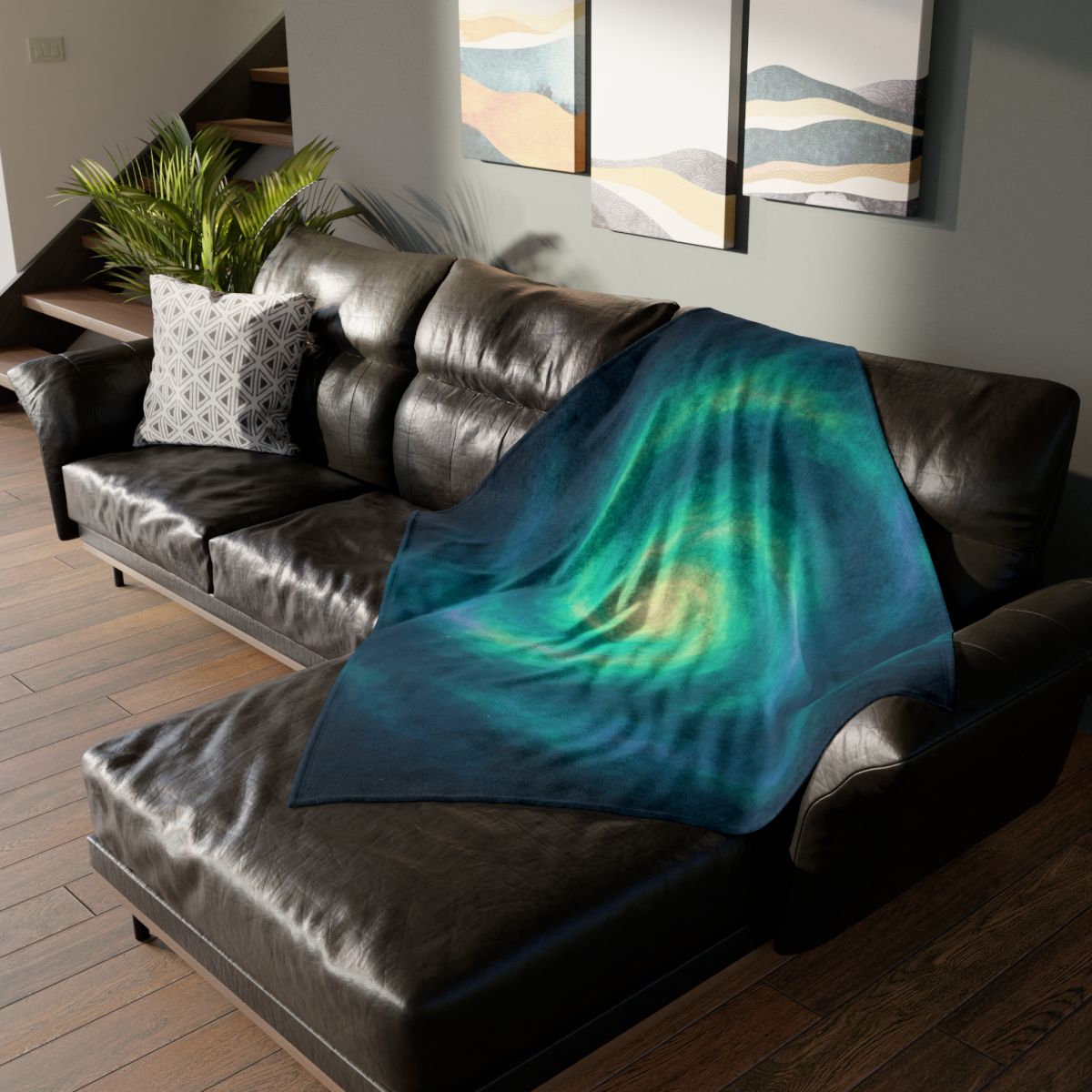 Aurora Halo Spiral personalized cozy blankets