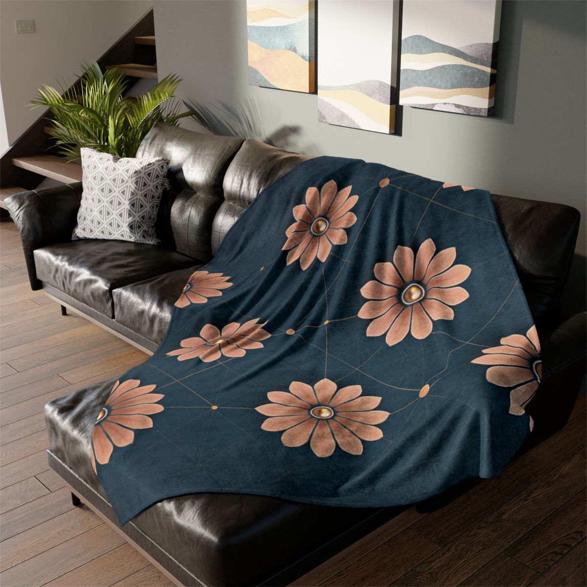 Blossom Orbit Grid decorative home blankets