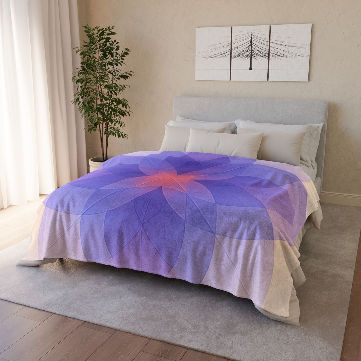 Petal Prism Overlap soft fleece blankets