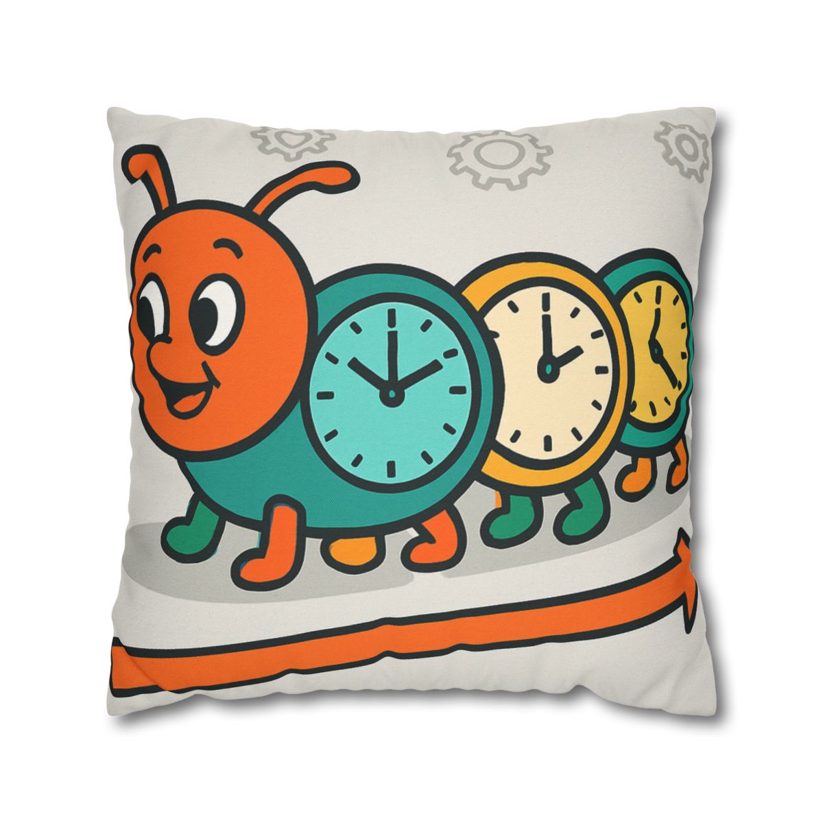 Clockwork Caterpillar Time Trek trendy patterned pillow cases