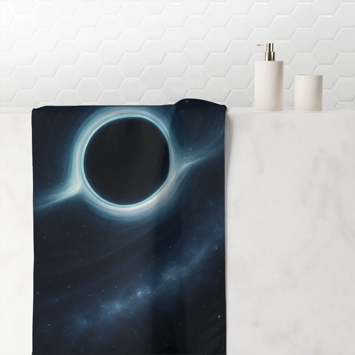 Gravitational Prism Veil designer printed towels