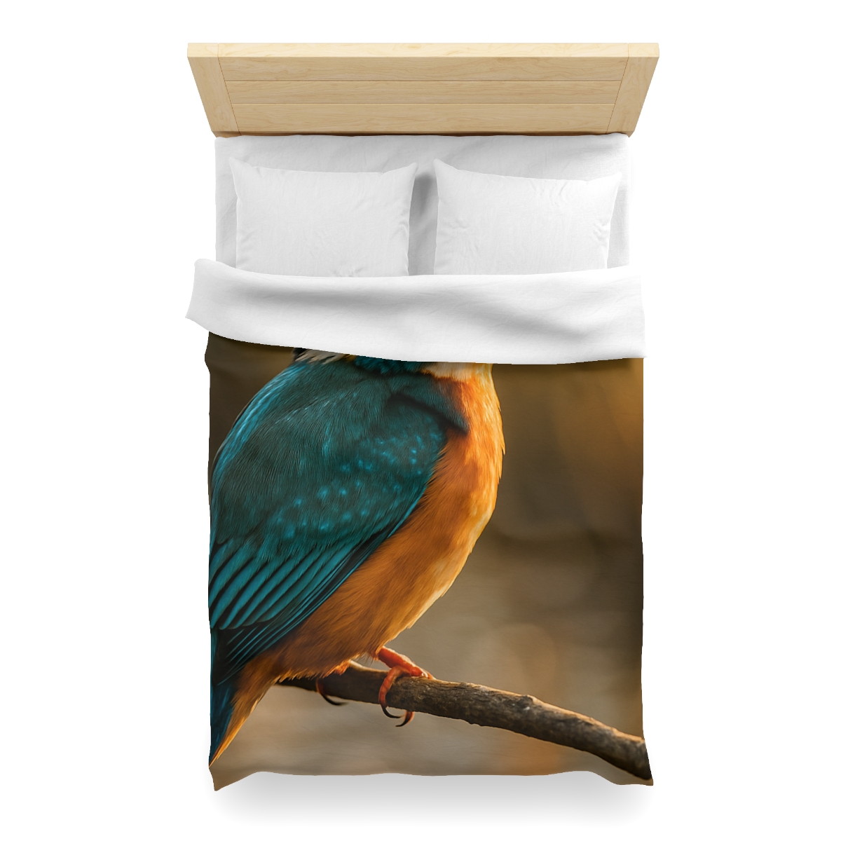 Emerald Glide Common Kingfisher personalized bedding duvets