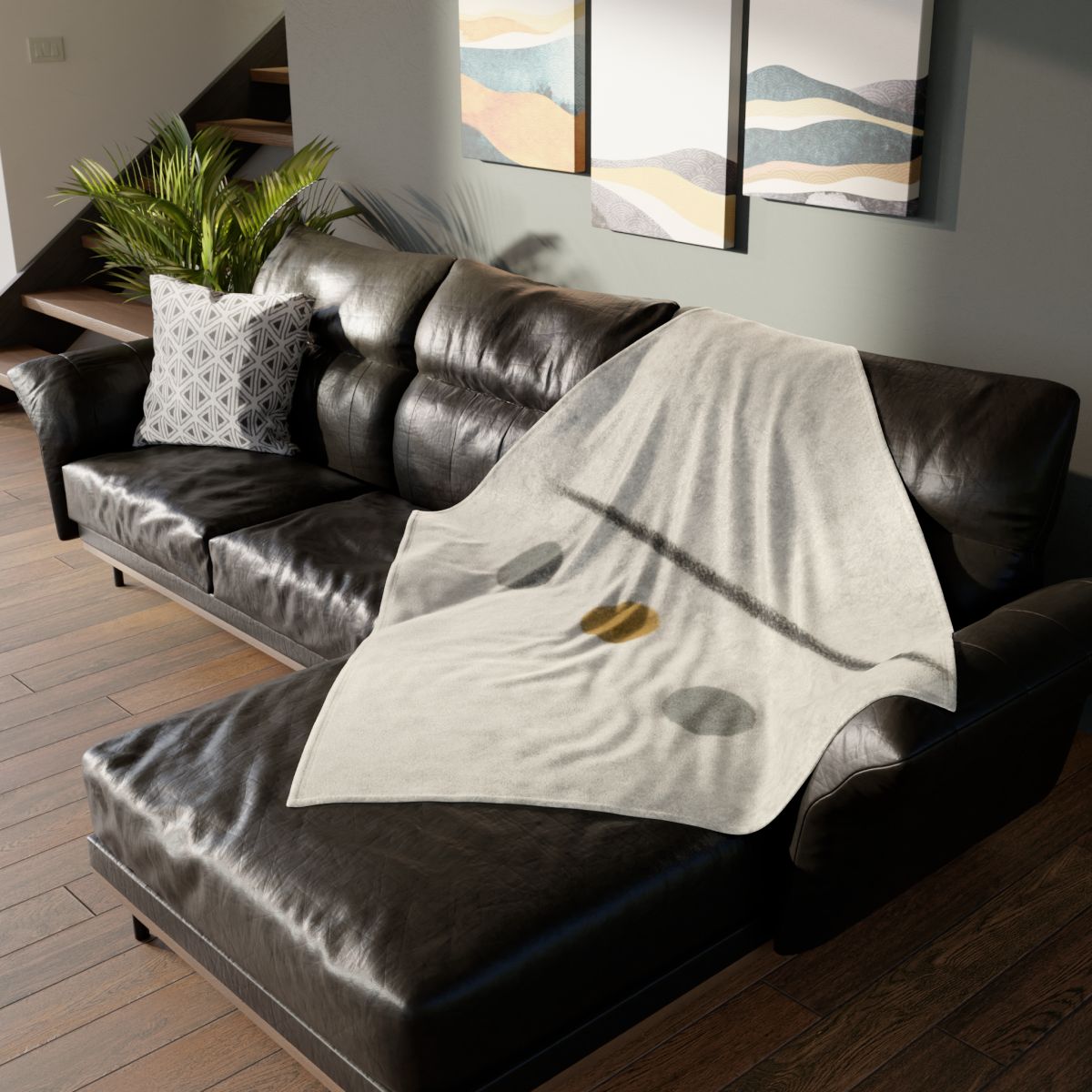 Diagonal Line And Triple Circles personalized cozy blankets