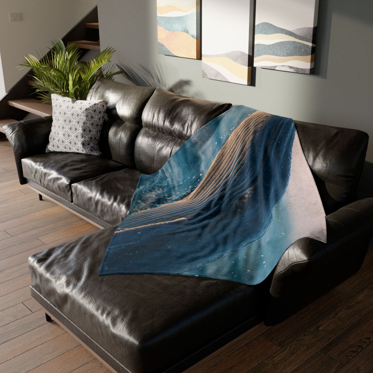 Ocean Song Blue Whale stylish throw blankets