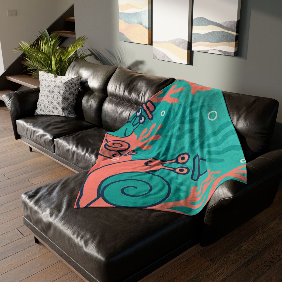 Coral City Snail Parade designer printed blankets