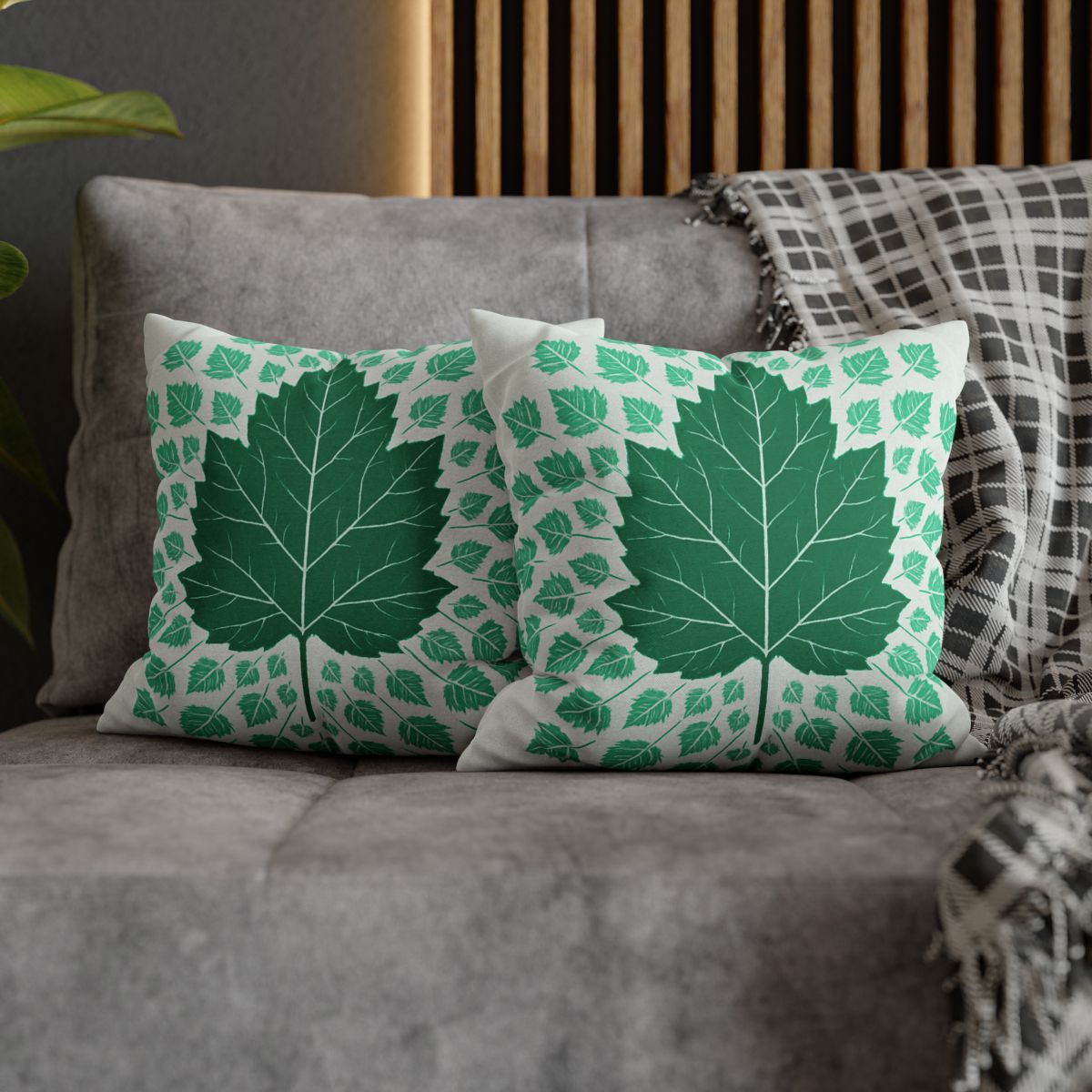 Fractal Leaf Radiance soft cotton pillow cases