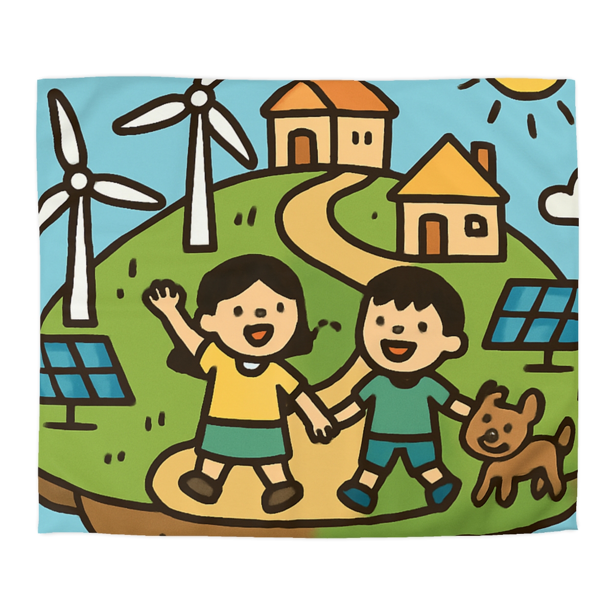 Floating Eco City Sky Island trendy bedroom duvets