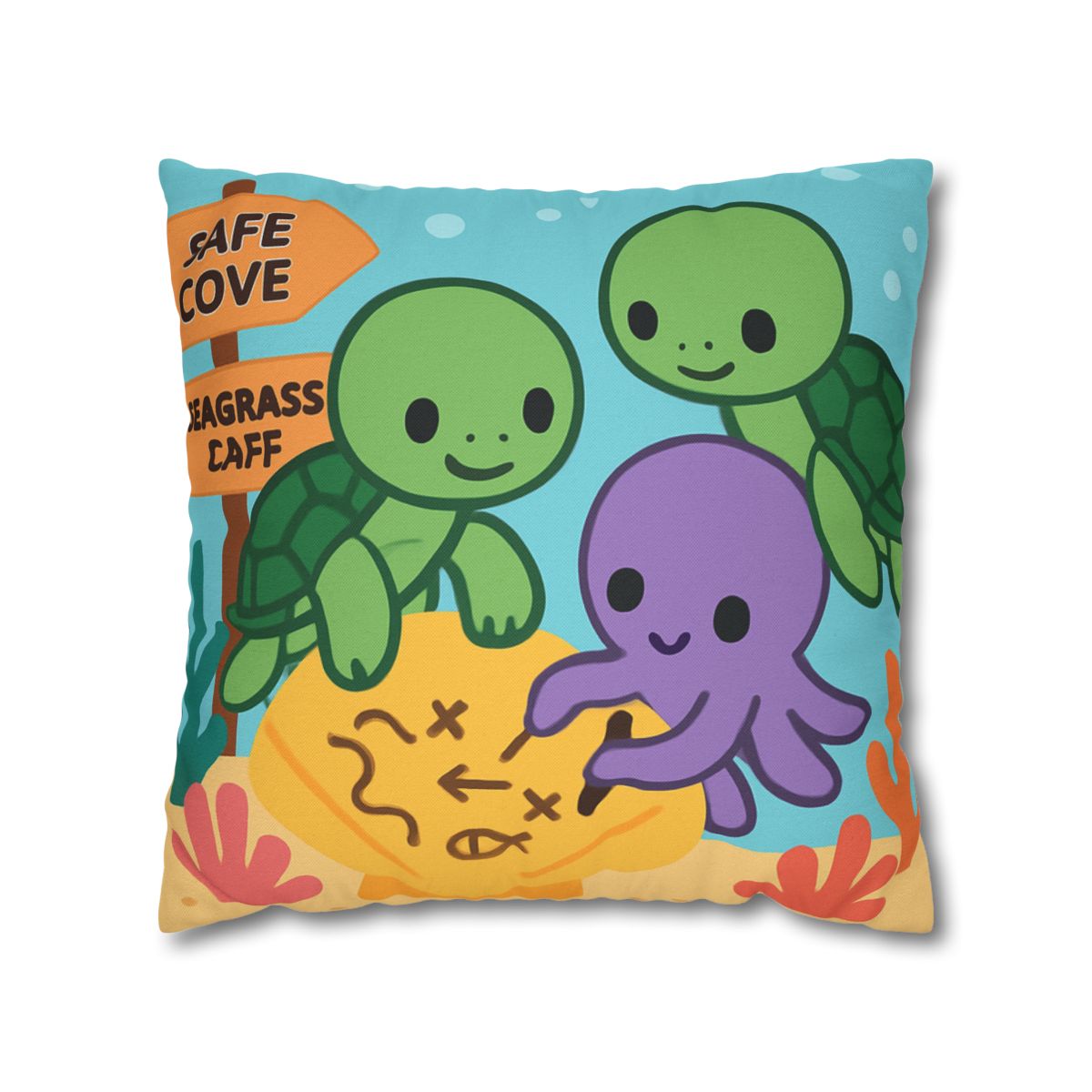 Coral Reef Map Makers comfortable bedding pillow covers