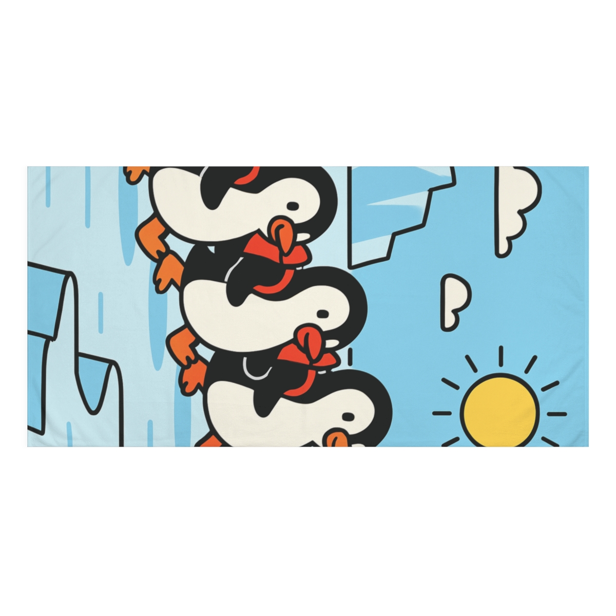 Rocket Penguin Parade unique gift towels