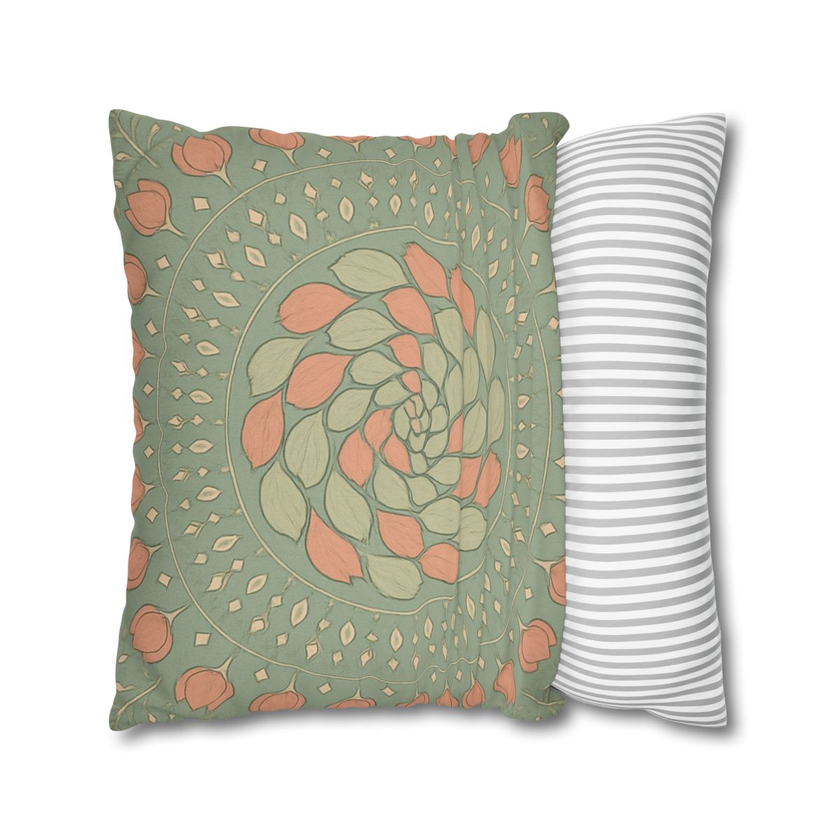 Bud Spiral Mandala designer print pillow cases