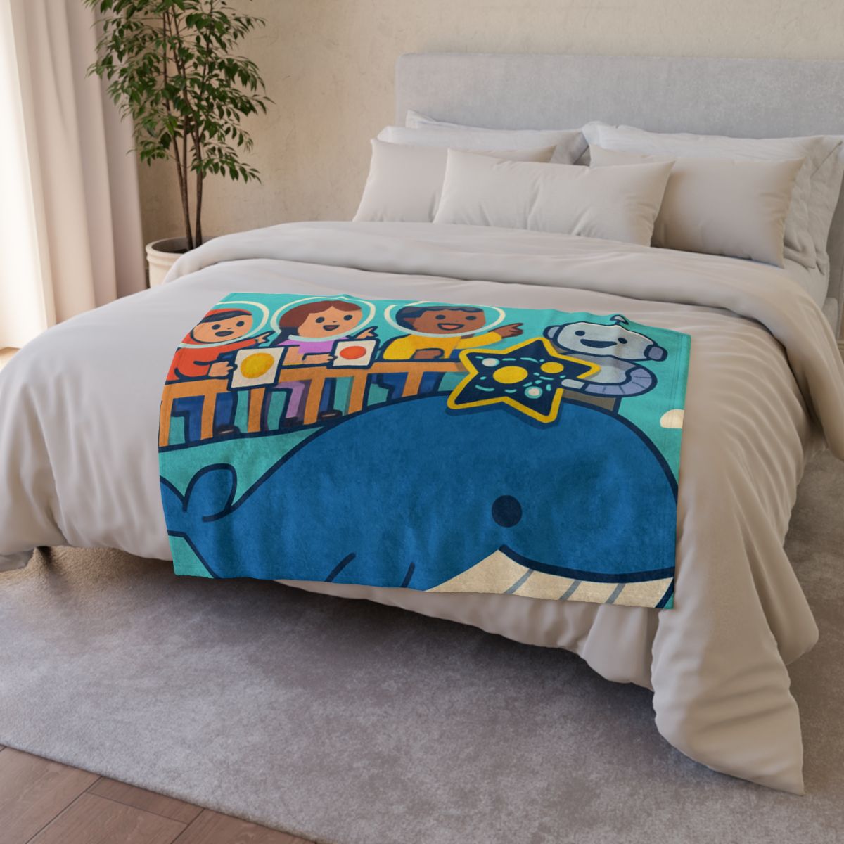 Comet Classroom In The Sky Whale decorative home blankets