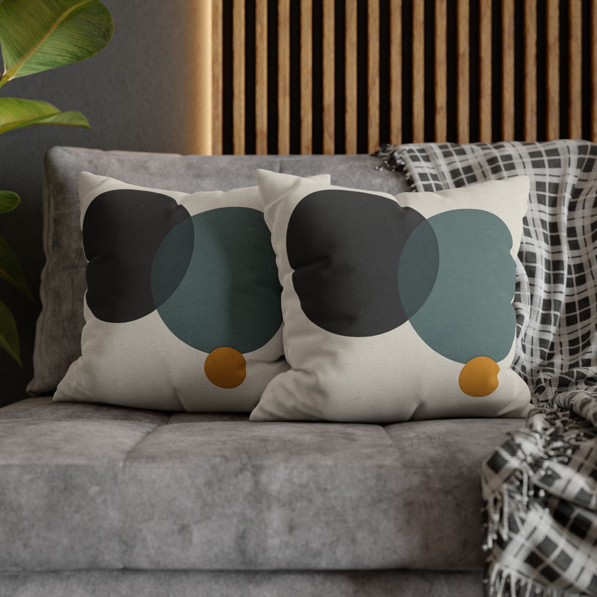 Clustered Three Circles With Pause designer print pillow cases