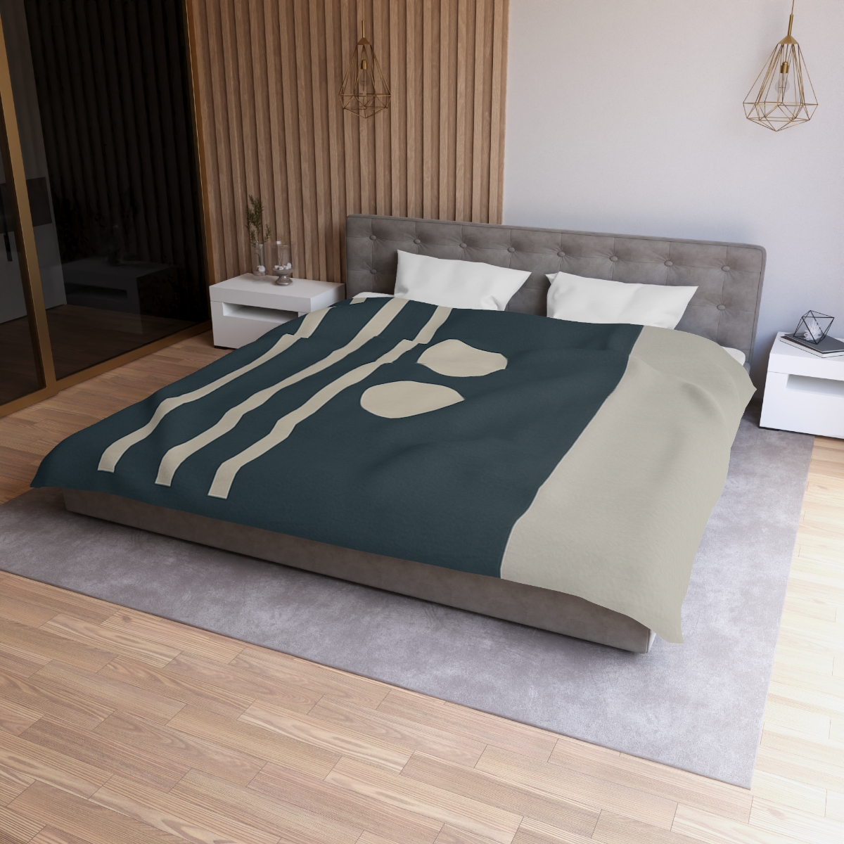 Negative Space Lattice designer printed duvets