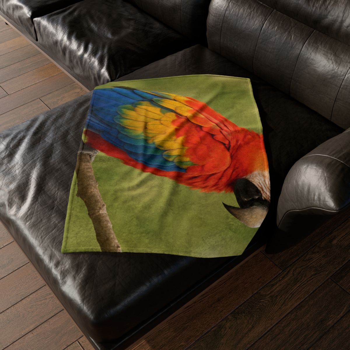 Crimson Cascade Scarlet Macaw unique gift blanketscustom blankets